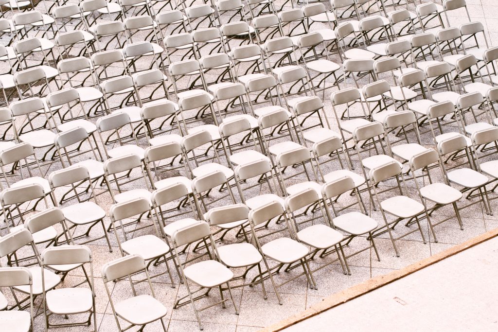 White chairs in rows